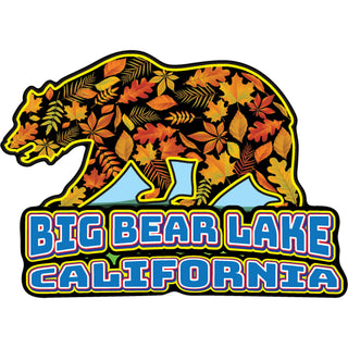 Big Bear Lake  California   Walking Bear Filled with Fall Leaves Sticker
