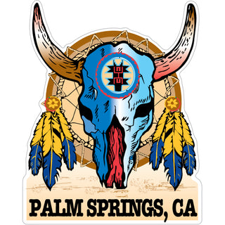 Palm Springs  CA   Skull Dream Catcher Sticker