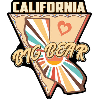 Big Bear  CA   Triangle Sun Heart California Shape Sticker