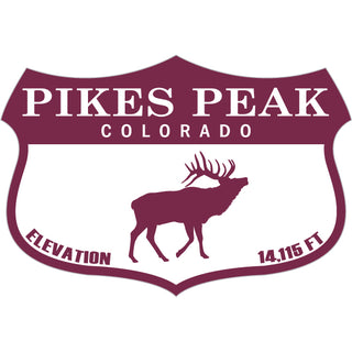 OK4 Pikes Peak  CO Wide Shield with Elk Sticker