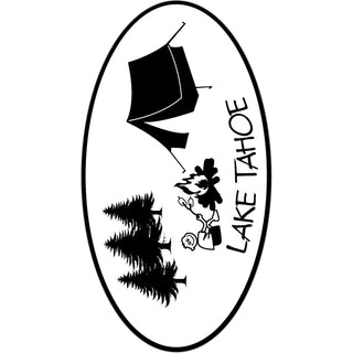OK4 Lake Tahoe Campfire Oval Sticker