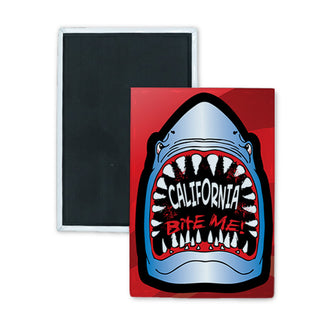 California   Bite Me Shark Rectangle Badge Magnet