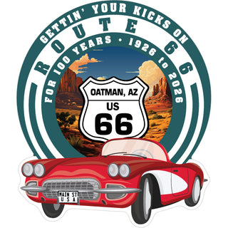 Oatman  AZ   Gettin'' Your Kicks for 100 Years Sticker