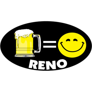 Reno Beer Happy Face Sticker