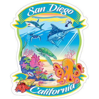 OK4 San Diego CA Underwater Sea Life Sticker