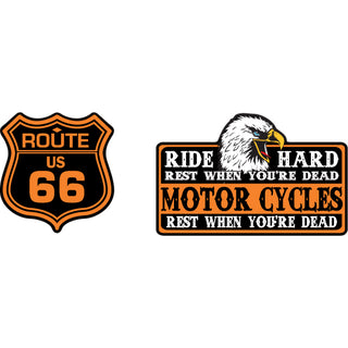 Williams  AZ   Orange Shield & Ride Hard Sign Sticker