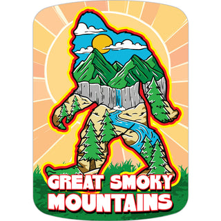 Great Smoky Mountains   Big Foot Walking Mountain Scene in Body Sticker