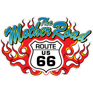 Route 66   Mother Road Flame Sticker