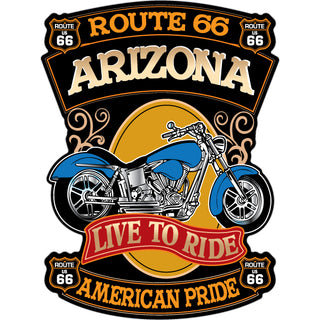 Arizona   American Pride Route 66 Motorcycle Sticker