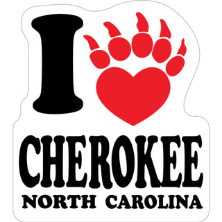 Cherokee  North Carolina   I Heart Paw Sticker