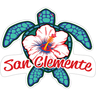San Clemente  California   Blue Turtle White Flower Sticker