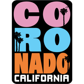 Coronado  California   Pastel Stacked Lettering Sticker