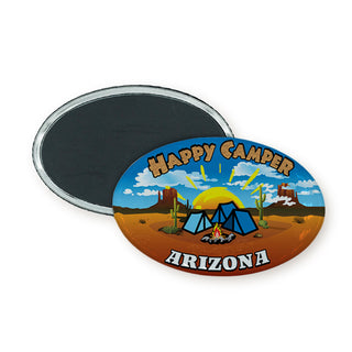 Arizona Happy Camper Tent Oval Badge Magnet