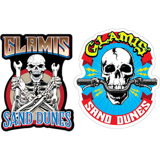 Glamis   Skeleton Holding Wrenches & Handle Bar Skull Sticker