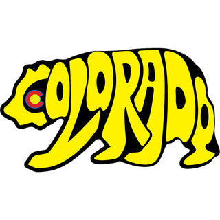 Colorado   Yellow Letter Bear Sticker