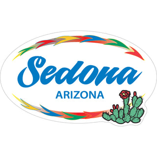Sedona AZ   Oval with Cactus Sticker