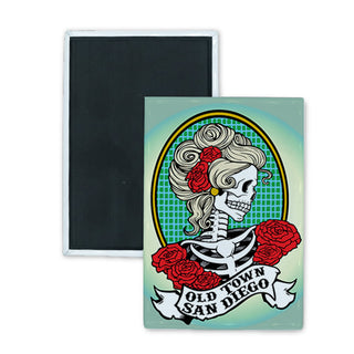 Old Town San Diego   Catrina Side View Rectangle Badge Magnet