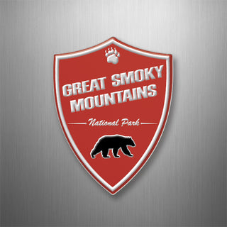 Great Smoky Mountains   Red Shield Bear 3D Magnet