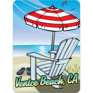 OK4 Venice Beach  CA Beach Chair w Umbrella Sticker