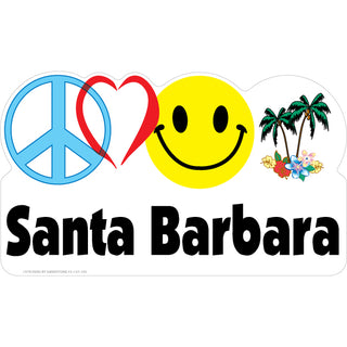 Santa Barbara Peace Heart Happy Palms (46509) Sticker