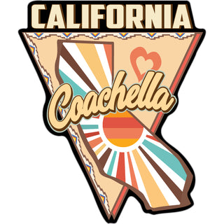 Coachella  California   Triangle Sun Heart California Shape Sticker