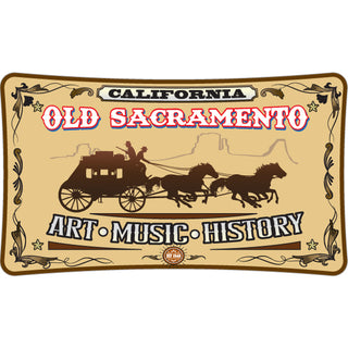 Old Sacramento  California Stagecoach Art Music History Sticker