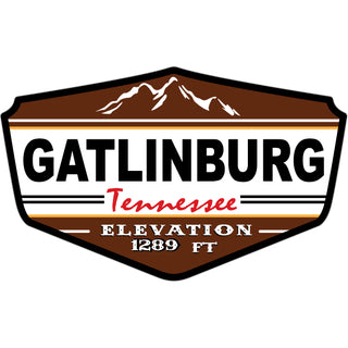 Brown Elevation Shield   Gatlinburg  TN Brown Elevation Shield Sticker