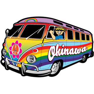 Okinawa   Rainbow Bus Side View Sticker