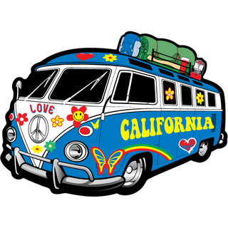 California   Hippie Bus Camping Gear Sticker