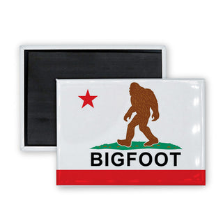 Bigfoot on California Flag Rectangle Badge Magnet