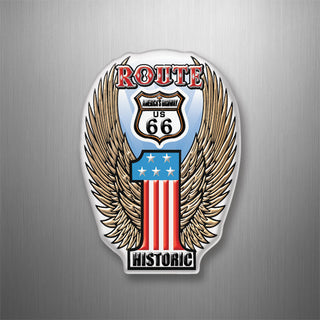 Route 66 Number 1 Shield with Wings (working) 3D Magnet