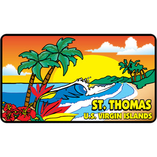 St. Thomas  U.S. Virgin Islands   Beach & Palms Sticker