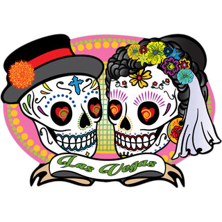 Las Vegas   Love is Forever Skulls Sticker