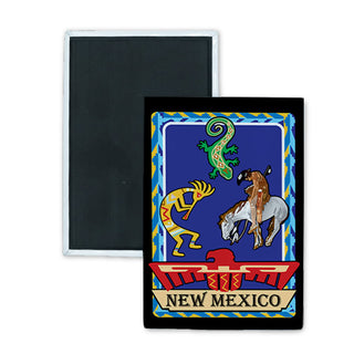 Kokopelli  Gekko  Trail of Tears  Thunderbird  Indian Rectangle Badge Magnet