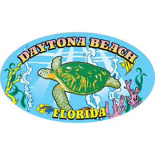 OK4 Daytona Beach  FL Turtle in the Sea Oval Sticker