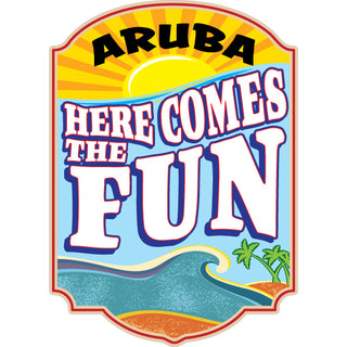 ARUBA HERE COMES THE FUN Sticker