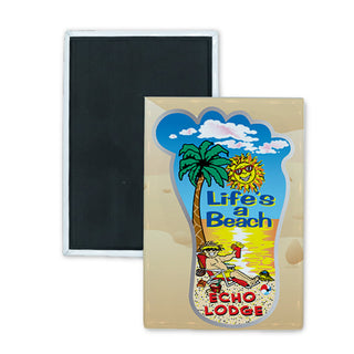 Echo Lodge   Life's a Beach Foot Rectangle Badge Magnet