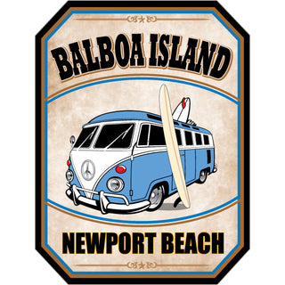 Balboa Island Newport Beach   Bus Corner View Cut Corners Sticker