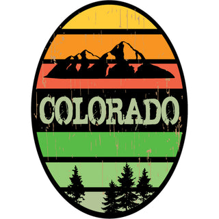 OK4 Colorado Vertical Wide Oval with Stripes Sticker