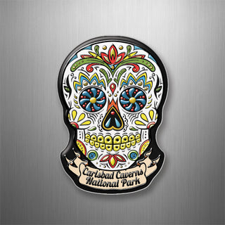 Carlsbad Cavern National Park   White Banner Sugar Skull 3D Magnet
