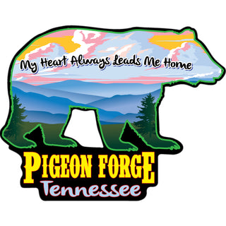 Pigeon Forge BEAR My Heart Always Leads Me homE Sticker