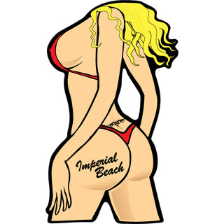 Imperial Beach Womans Backside Torso Sticker