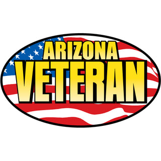 Arizona Veteran Flag Oval large Sticker