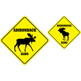Adirondack Mountains   Moose Crossing Signs Sticker
