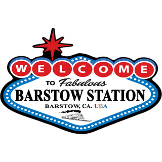 Barstow Station  CA   Red & Blue Welcome Sign Sticker