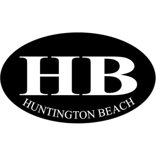 Huntington Beach   Black Euro Oval Sticker