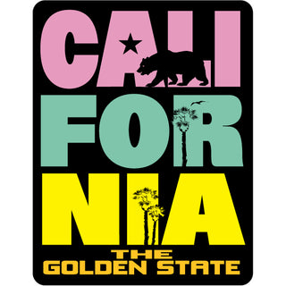 California CALI FOR NIA  Pastels Sticker