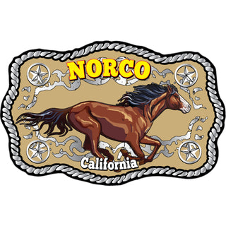 OK4 Norco  CA Horse on Rope Belt Buckle (01441) Sticker