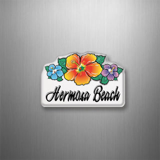 Hermosa Beach   Triple Hibiscus 3D Magnet