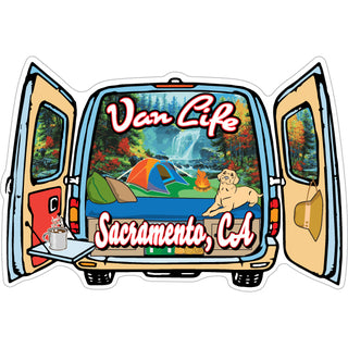 Sacramento  California   Van Life Sticker
